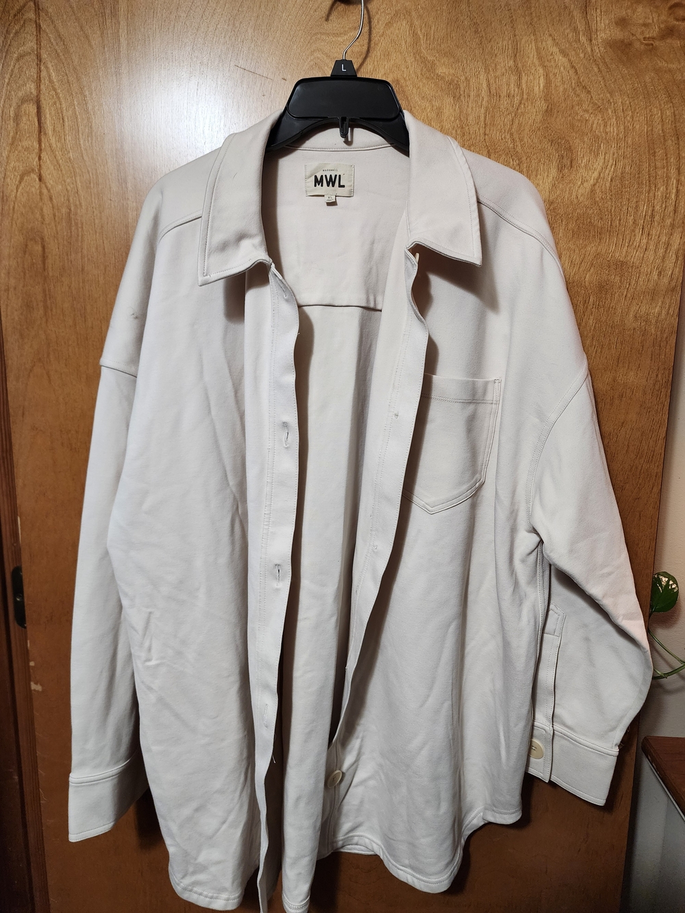 Madewell MWL Ivory Ponte Oversized Shirt Jacket Shacket XL NJ147